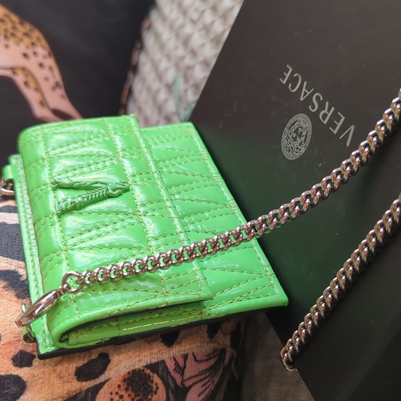 ⚡ FLASH SALE - VERSACE Virtus Quilted Leather Card Holder - Picture 3 of 9